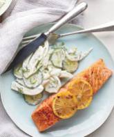 Salmon cucumber and fennel salad