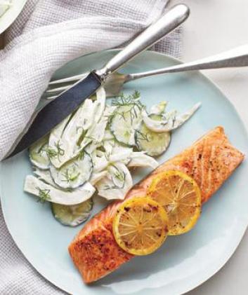 Salmon cucumber and fennel salad