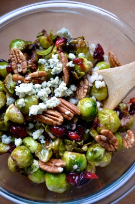 Brussel Sprouts with Walnuts and Cranberries